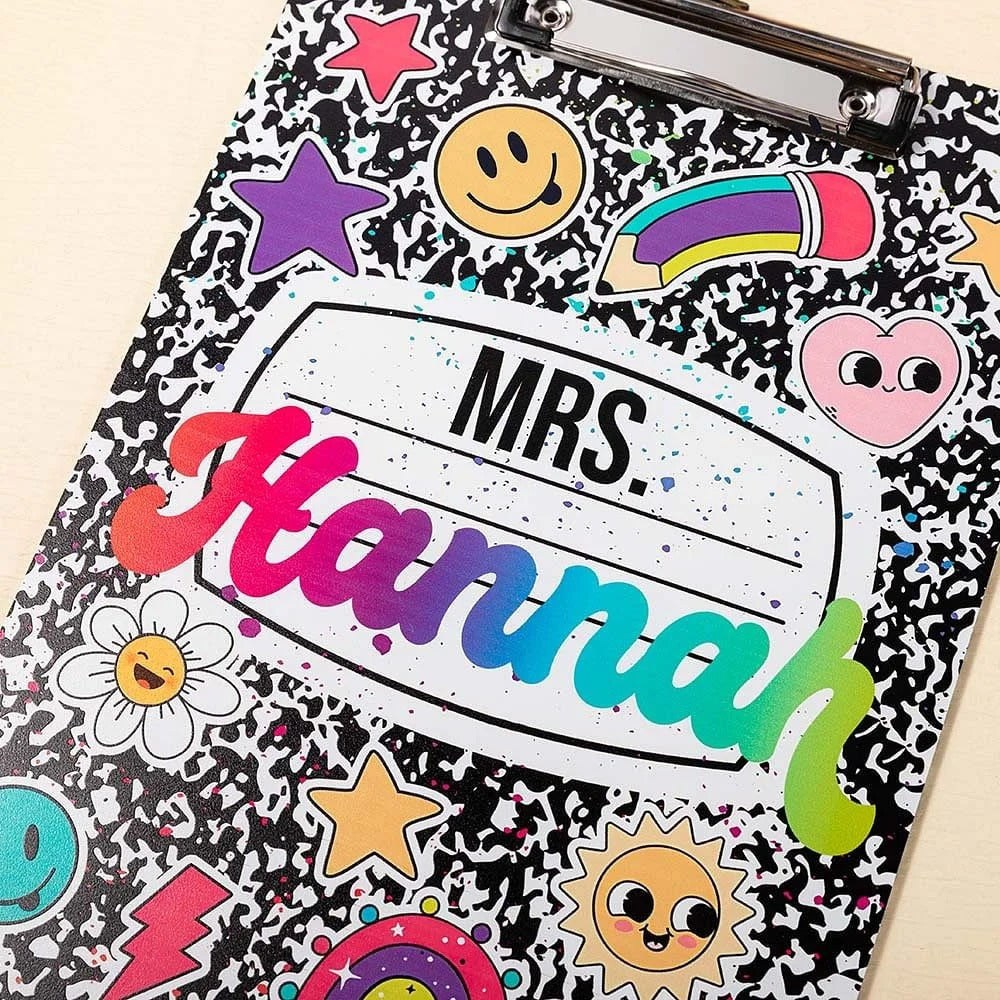 Personalized Floral Lab Notebook Pencil Teaching Theme Hanging Name Clipboard