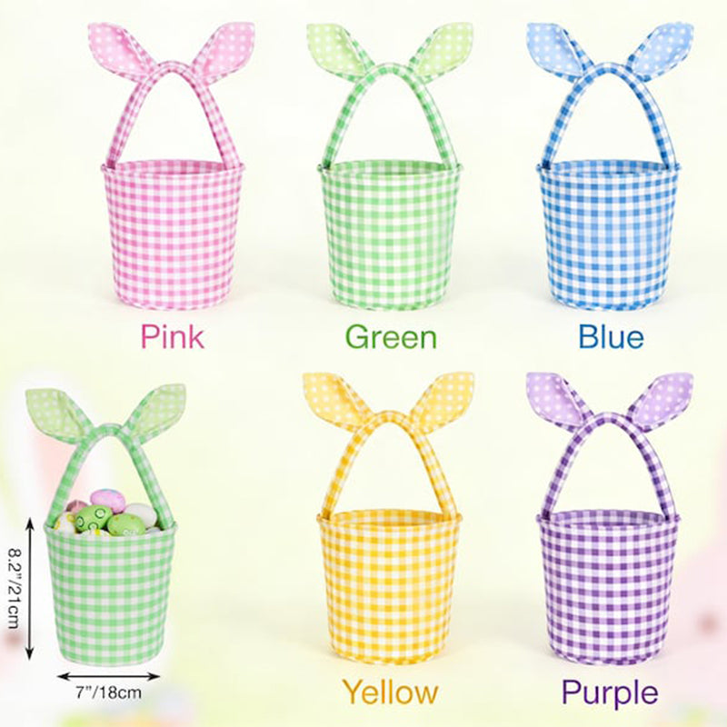 Embroidered Easter Basket Custom Kids Bunny Basket with Name