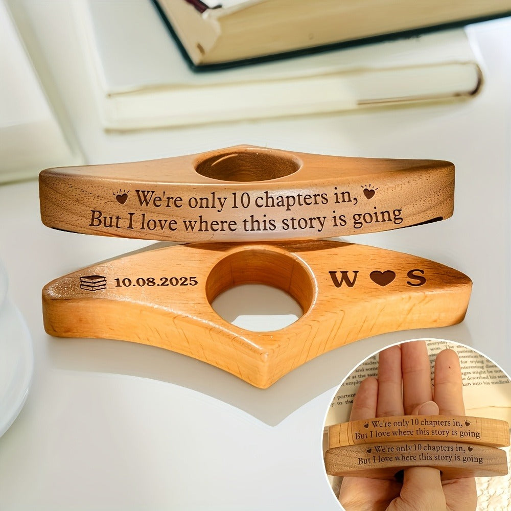 Personalized Engravable  Bookmark Stand with Custom Name & Date/Message