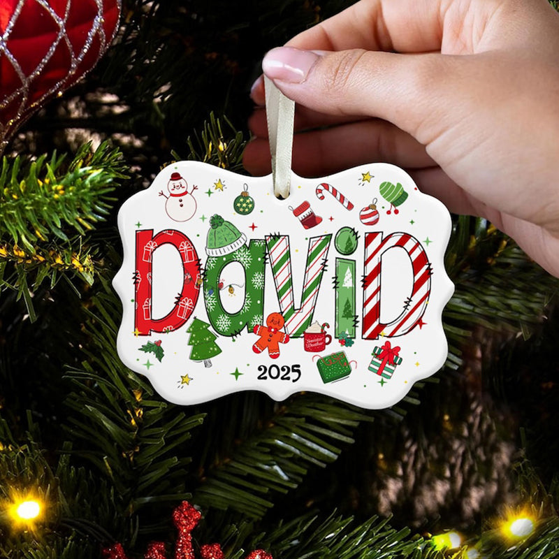 Personalized Christmas Ornaments, Custom Kid Name Ornament