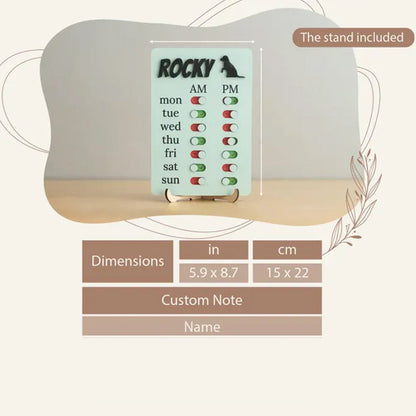Pet Feeding Reminder Chart Board Wooden Magnetic Tracker