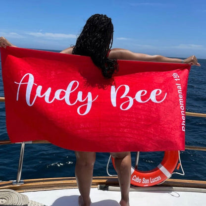 Scripty Style Personalized Beach Towel Personalized Name Bath Towel