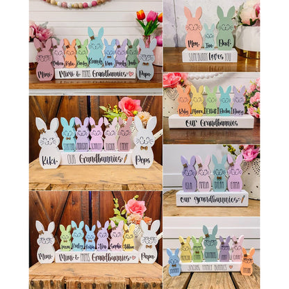 Personalized Easter Bunny Block - Chunky Wooden Easter Bunny