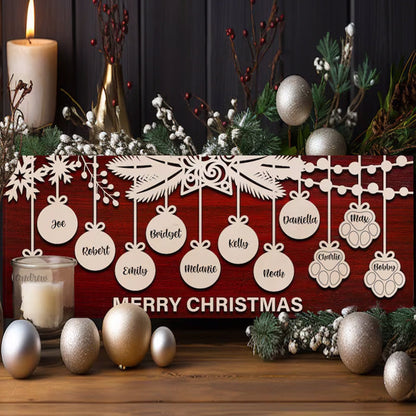 Family Christmas Decoration, Personalized Christmas Name Sign