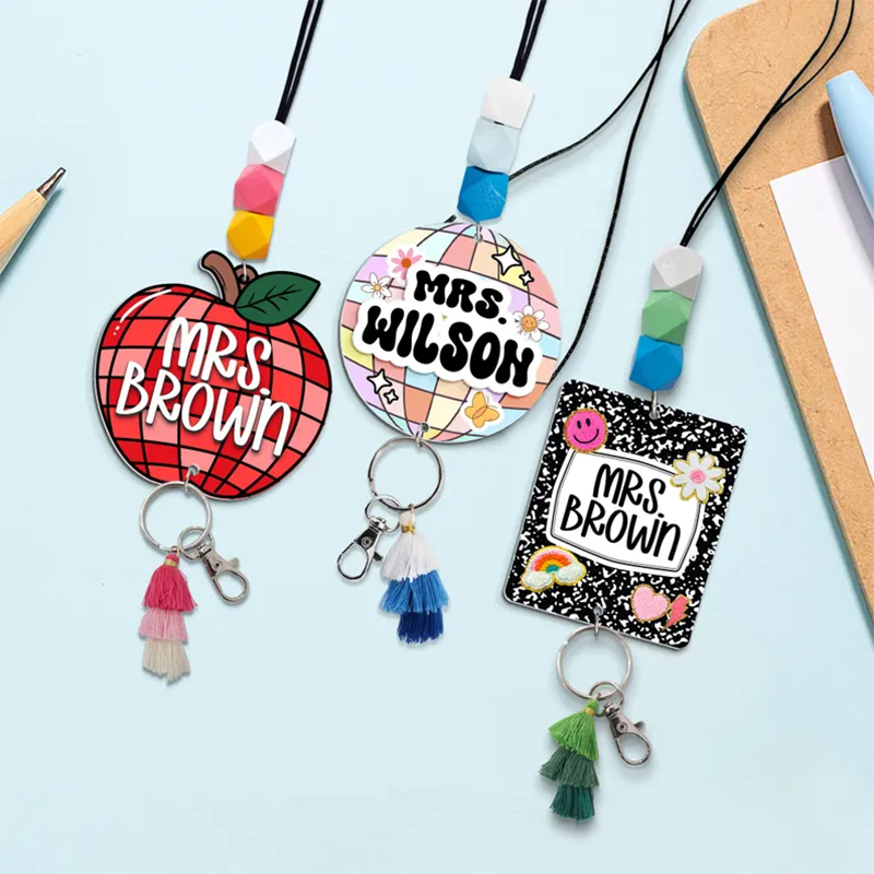 Trendy Teacher Lanyard - Personalized Lanyard for Keys or ID Badge
