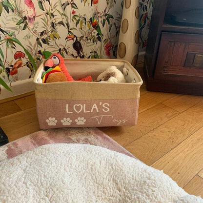 Custom Dog Storage Basket Personalized Dog Toy Basket Dog Toy Box