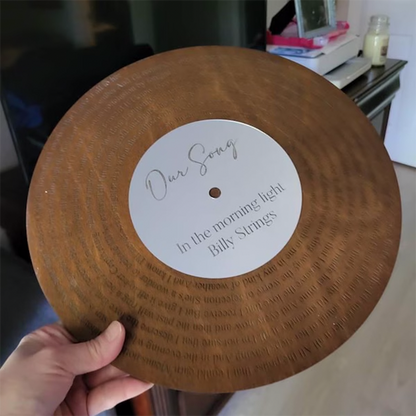 Custom Wooden Vinyl Decor, Personalized Wedding Song Lyrics Engraved,