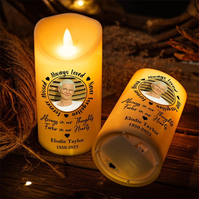 Personalized Photo LED Candle, Custom Photo Sympathy Candle