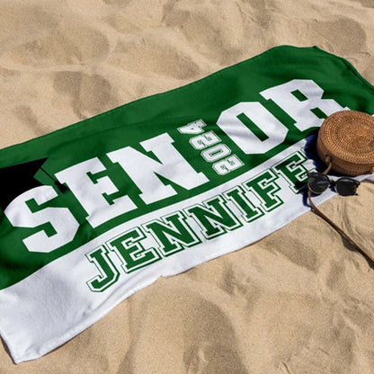 Graduation Beach Towel, Class of 2025 Personalized Beach Towel
