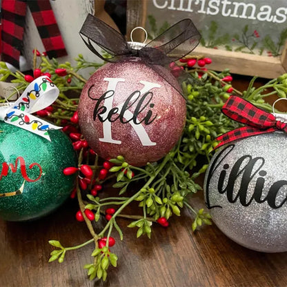 Personalized Glitter Christmas Ornaments