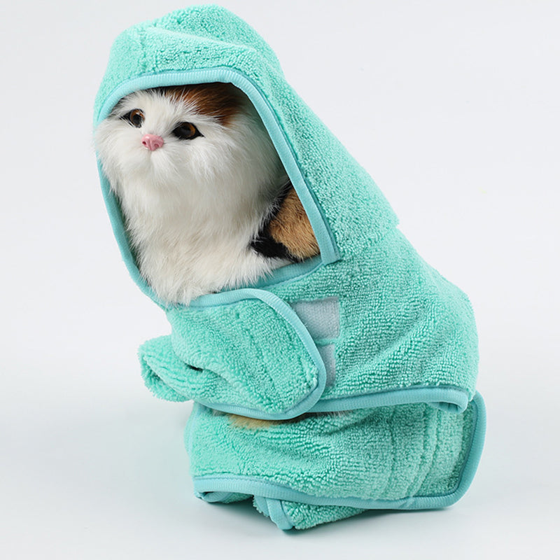 Personalized Dog Robe - Embroidered Dog Robe - Hooded Robe Towel for Dogs