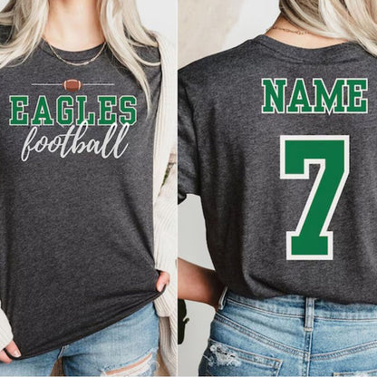 Two-Sided Custom Football Shirt Custom Name Custom Number Custom Team Football Mom Shirt