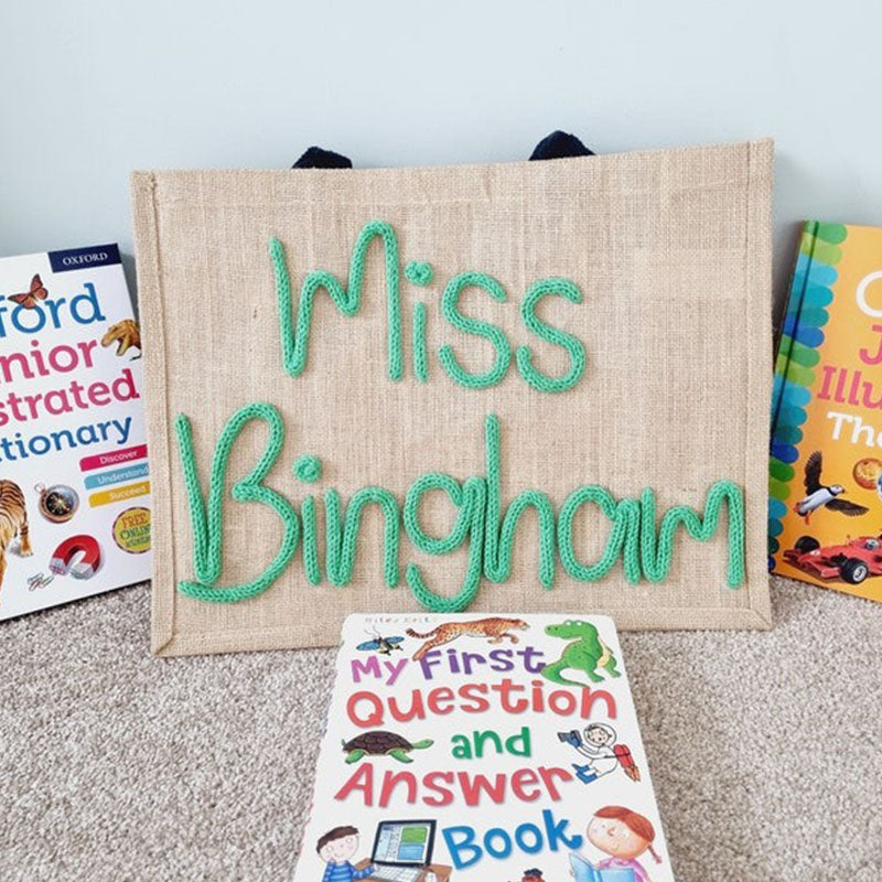 Teacher Bag l Teacher Gift l Book Bag l Personalised Jute Bag