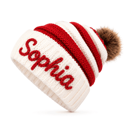 Custom Christmas Name Beanie | Personalized Kids Christmas Hat