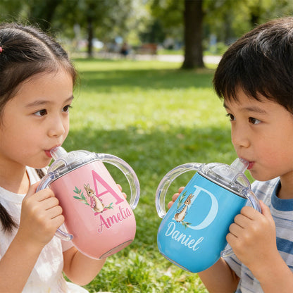 Personalized Easter Bunny 10 oz Insulated Sippy Cup with Name