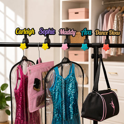Custom Script Name with black border for Dance Bag Wardrobe bar