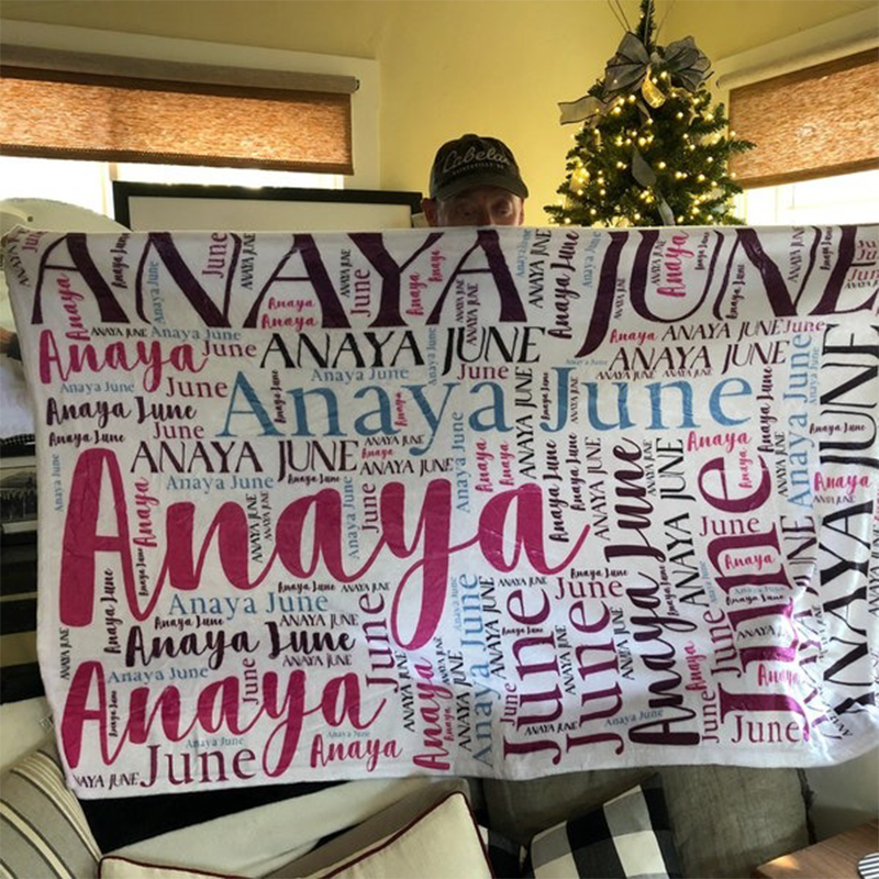 Personalized Soft Flannel Name Family Blanket