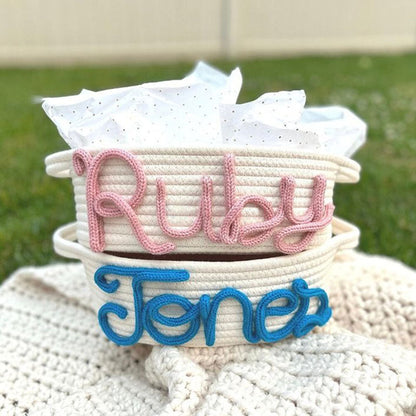 Cotton Woven Rope Personalized Baskets Customized Baby Shower Gift