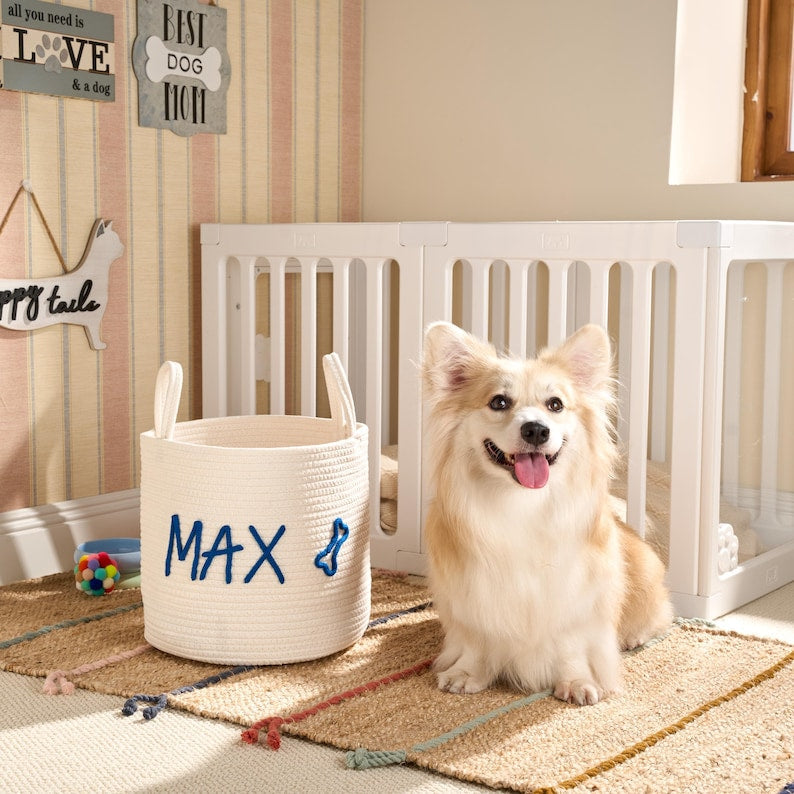 Personalized Basket | Pet Toy Box | Dog Toy Basket