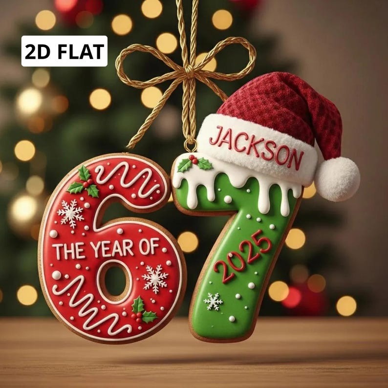 Custom Six Seven Ornament, Teen Slang Ornament, Funny Teenager Ornament