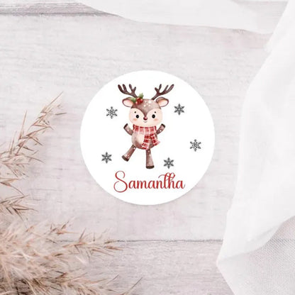 Personalized Reindeer Stickers - Custom Christmas Stickers