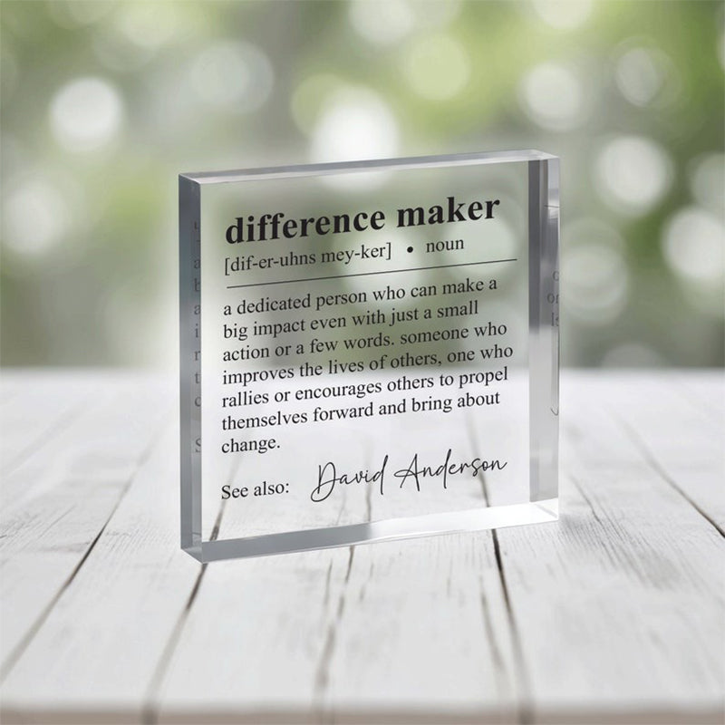 Difference Maker Gift, Plaque, Retirement Gift, Employee gift