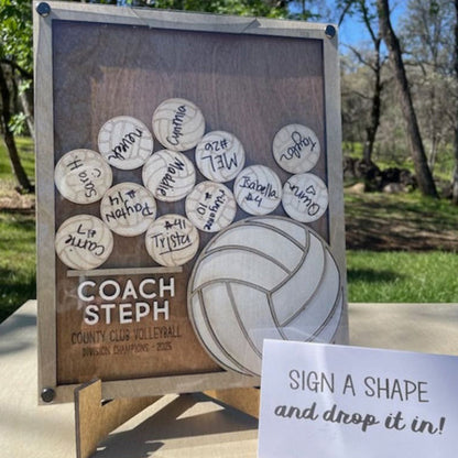 Custom Softball  Baseball  Volleyball Basketball  Soccer Coach Gift Drop Box Plaque
