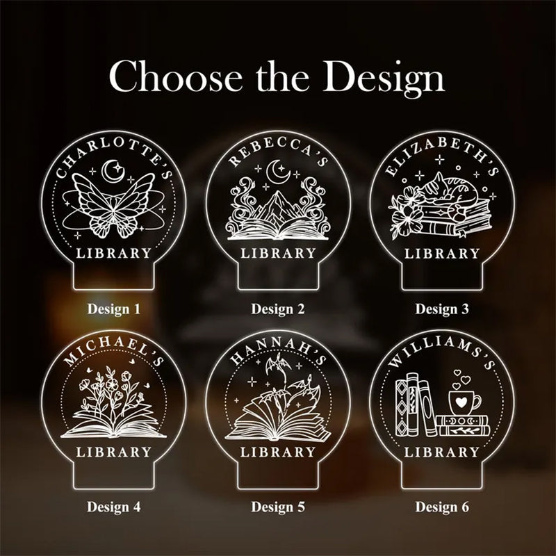 Personalized Library Sign, Custom Book Decor
