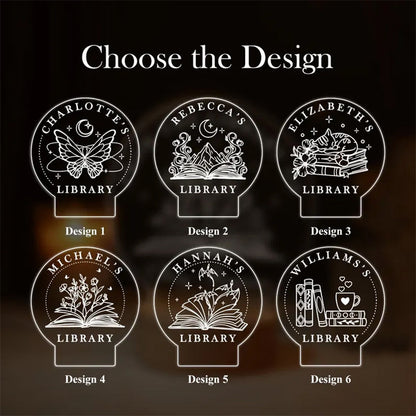 Personalized Library Sign, Custom Book Decor