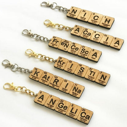 Custom Periodic Table Element Name Key Chain