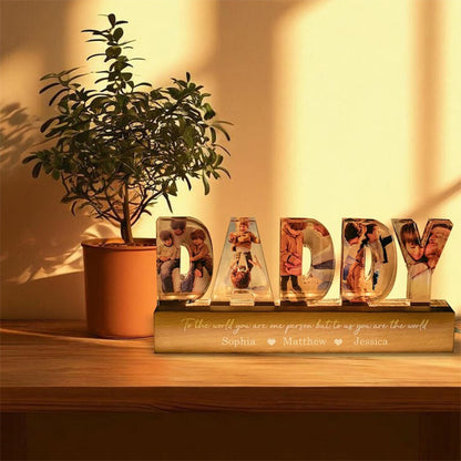 Daddy To Us You Are The World Photo Collage Personalized LED Night Light