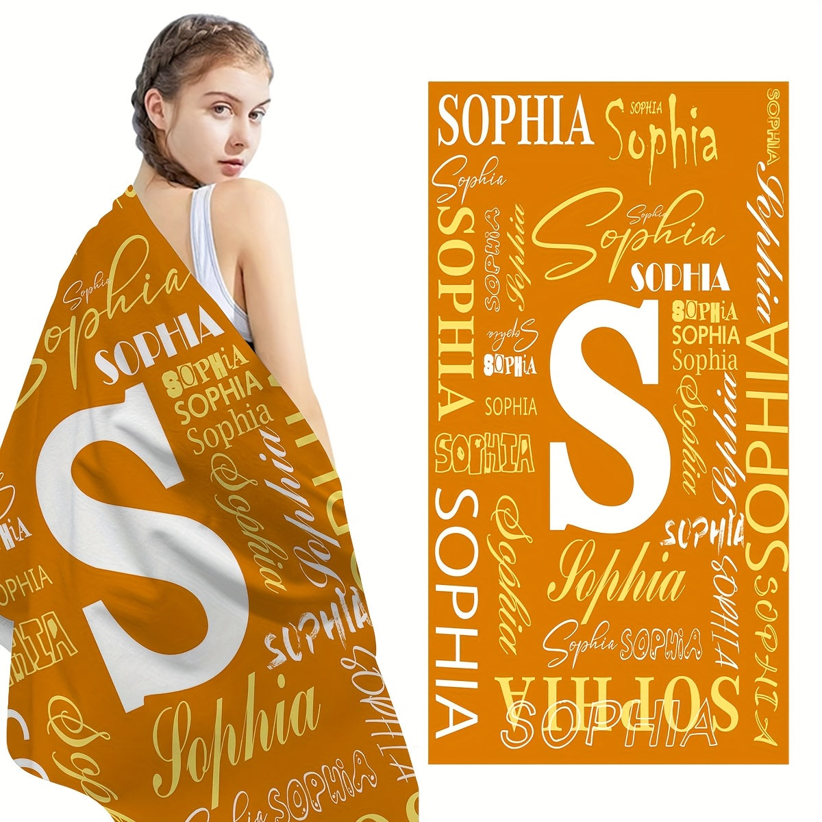 Customized Beach Towel, Fashionable Personalized Beach Blanket with Name