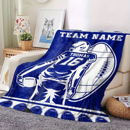 Customizable Football Blanket - Personalized Name and Team Design