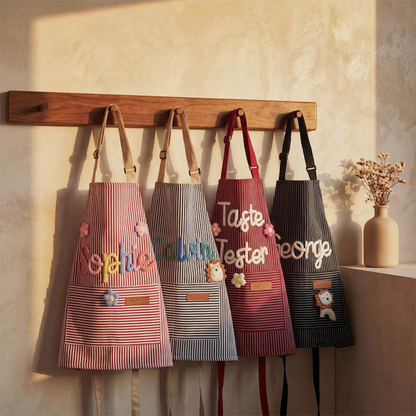 Personalized Hand-Embroidered Apron,Personalized Apron, Kitchen Apron
