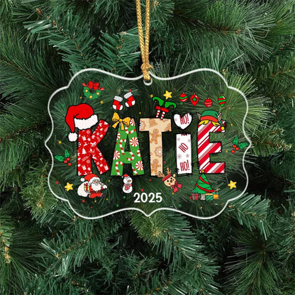 Personalized Kids' Name Christmas Ornament: Custom Acrylic Keepsake