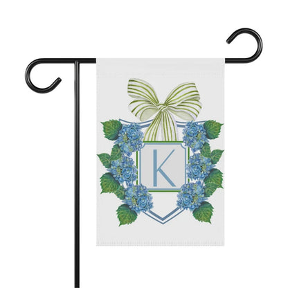 Custom Garden Flag Preppy Bow Name Sign Patriotic Hydrangea