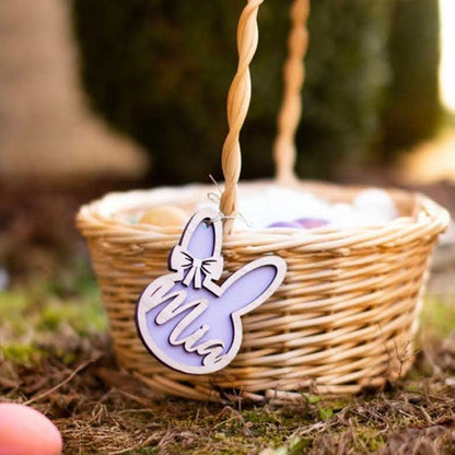 Personalized Bunny Easter Basket Tag Custom Easter Place Card Name