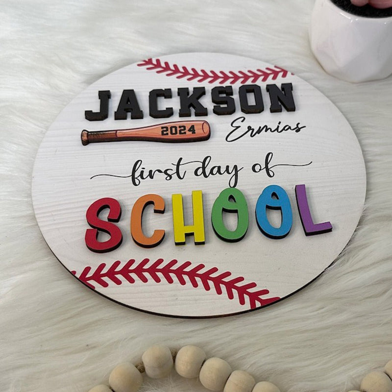 Personalized 3D First Day of School Sign, Back To School Reusable Sig
