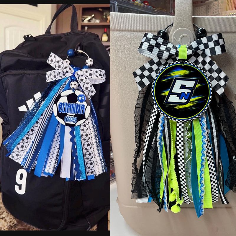 Custom FULL Ribbon Bag Tassel | Bogg Bag Tassels | Sports Ribbon Tassel