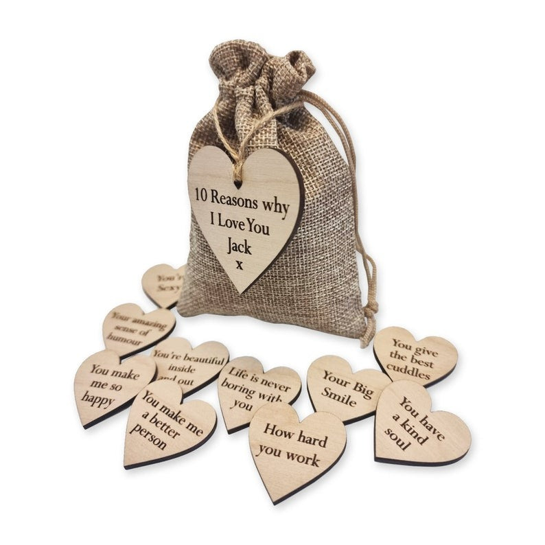 Personalised Bag of Reasons Why I Love You - Romantic Gift For Someone Special - Wedding - Anniversary - Valentine's Day - Birthday