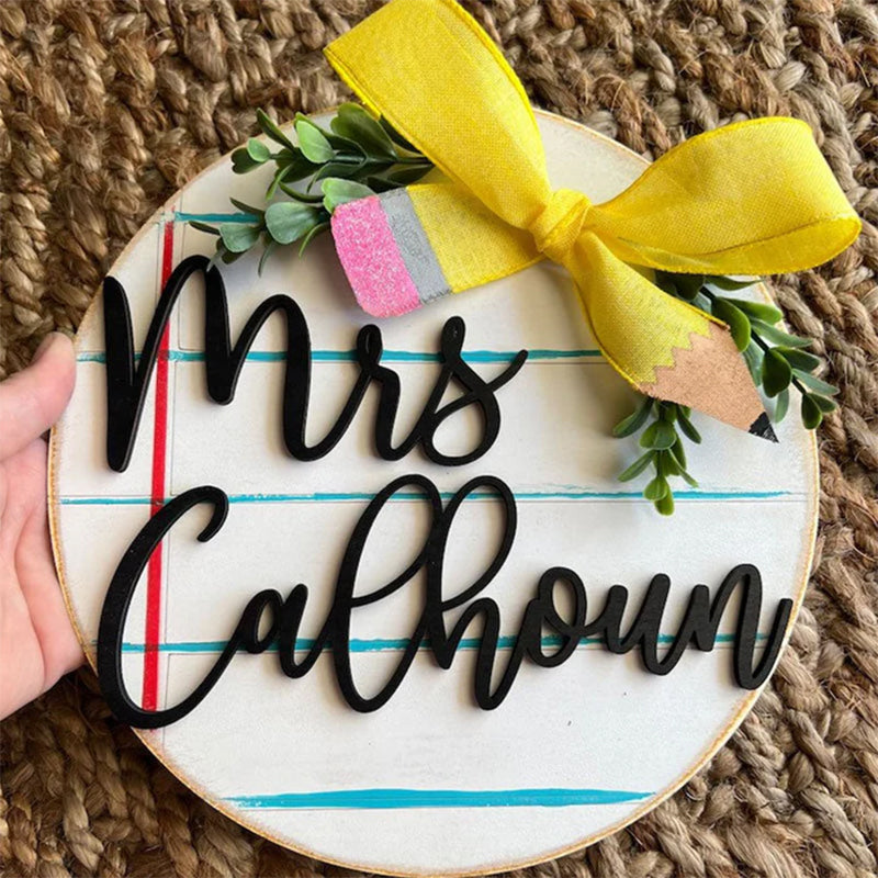 Personalized Teacher Door Sign, Classroom Door Hanger