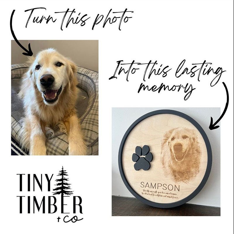 Custom Laser Engraved Pet Memorial Sign | 3D Paw Print | Gift for Pet Loss