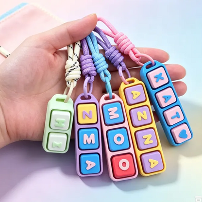 Name Clicker Fidget Keychain- Clicky or Silent!| Personalized keyboard Clicker FidgetToy