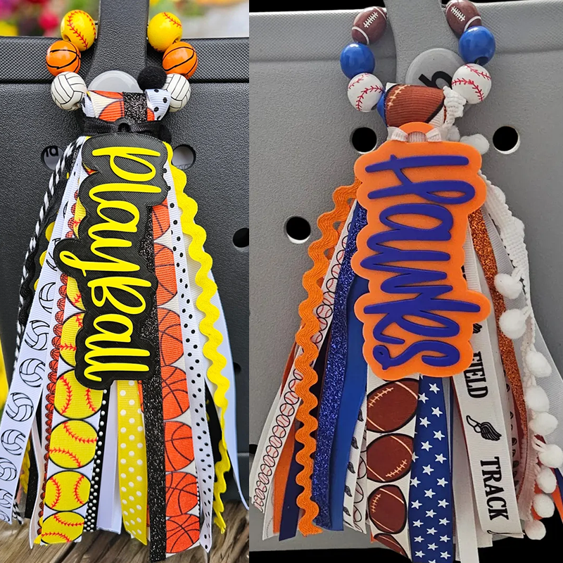 Personalized Multi Sport Ribbon Bag Tassel.