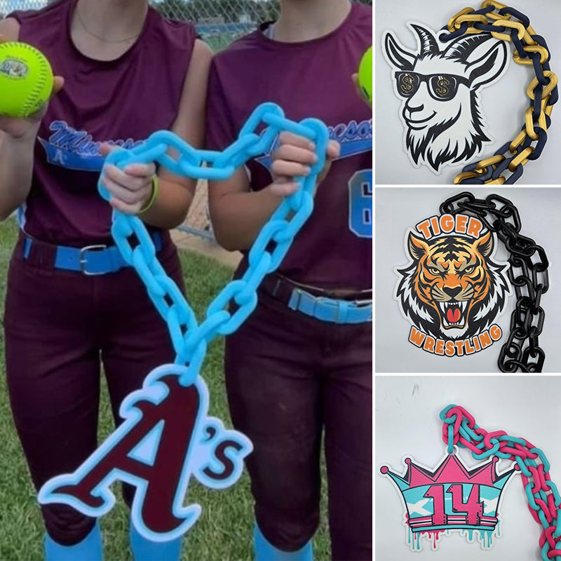 Custom Sports Turnover Chain, Oversized Medallion, Team mascot, Custom Colors, Any Logo
