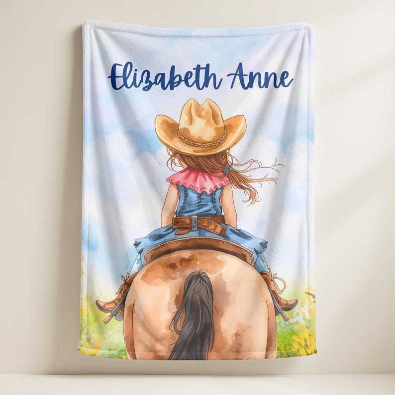 Personalized denim girl soft blanket