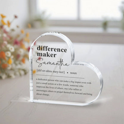 Difference Maker Gift, Plaque, Retirement Gift, Employee gift