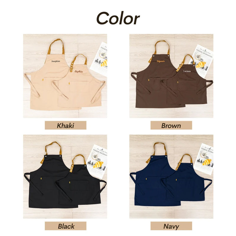 Personalized aprons for kids, Custom embroidered toddler aprons with pockets
