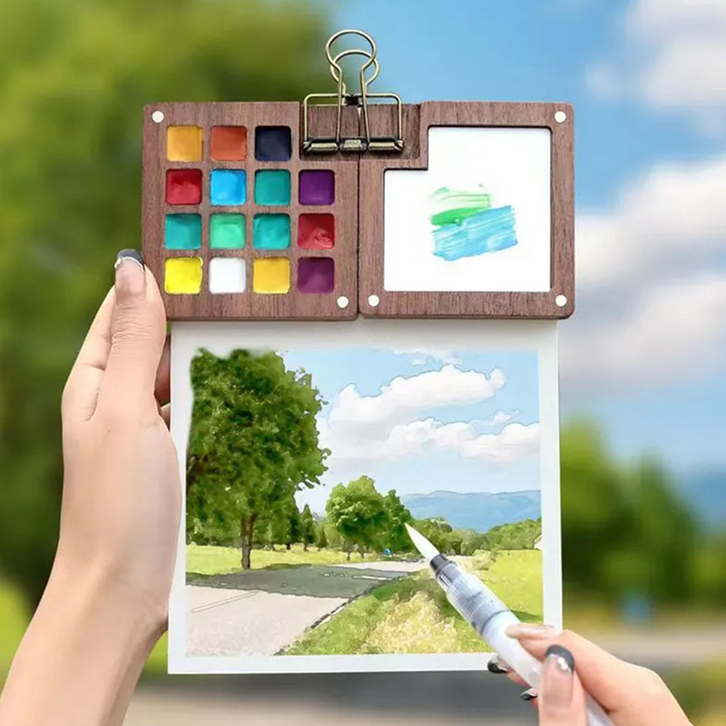Portable watercolor set, Creative gift idea, Art supplies for journaling