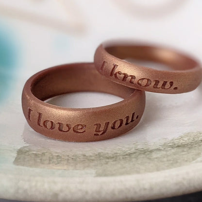Engraved Silicone Ring for Men Women